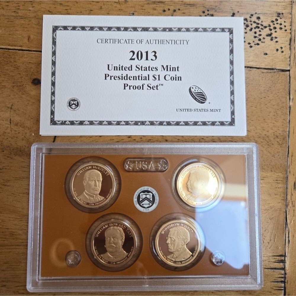 2013 United States Mint Presidential $1 Coin Proof Set - Gold Tone